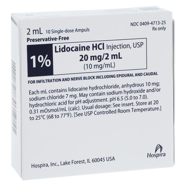 Lidocaine Hydrochloride Injection, USP, 10 mg/ml, 2 ml Glass Ampul, 50/bx (Rx) (Item is Non-Returnable) (We must have your Wholesale Drug License on File before shipping this product) (US Only, Excluding IN and ND)