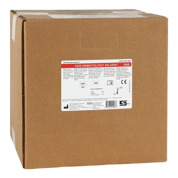 Hematology Diluent, 20 Liters, For Use with Abbott Cell-Dyn 1800 (Item is Non-Returnable) (US Only) (DROP SHIP ONLY)