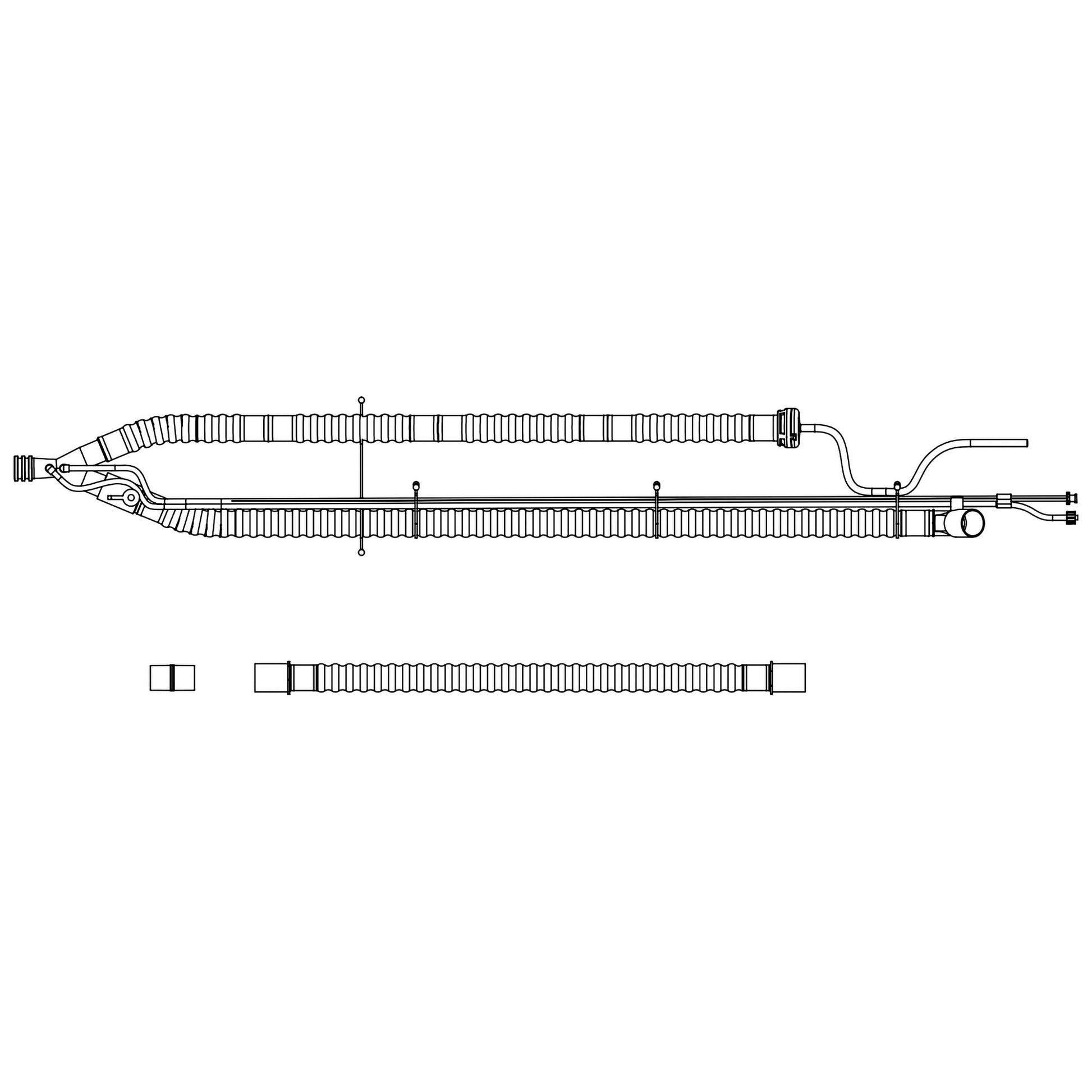 Patient Circuit without PEEP, with Elbow, 22 mm SPU Dual Heated Wire, Fisher & Paykel, 10/pk (Continental US Only)