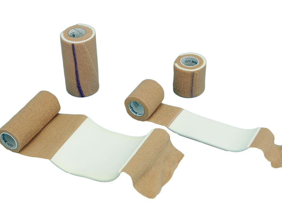 CoFlex Cohesive Bandage with Foam Backing, 2" x 2.5 yd, Self-Adherent Closure, Standard Compression, Tan, Sterile, 16 rl/cs