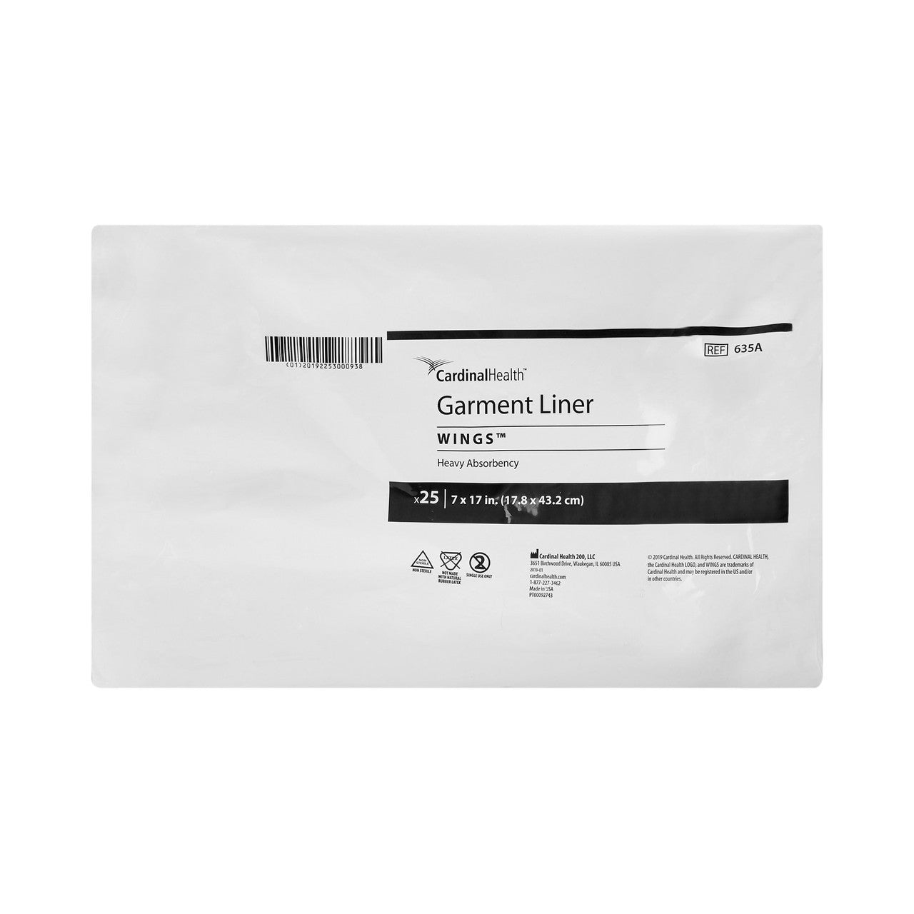 Contoured Insert Pad, WINGS, Moderate Absorbency, Blue, 13" x 24", 88/cs (Continental US Only)