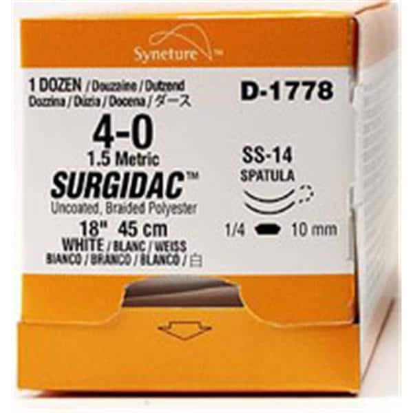 Suture, Premium Spatula, Size 5-0, White, 18", Needle SS-24, _ Circle, 1 dz/bx (Continental US Only)