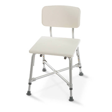 Heavy Duty Shower Chair with Back, Adjustable, Aluminum, 16.5" - 20.5", 550 lb Weight Capacity, 1/bx, 2 bx/cs