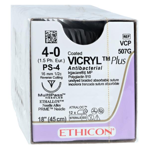 Suture, Precision Point Reverse Cutting, Size 4-0, 18", Undyed Braided, Needle PS-4, _ Circle, 1 dz/bx (Continental US Only)