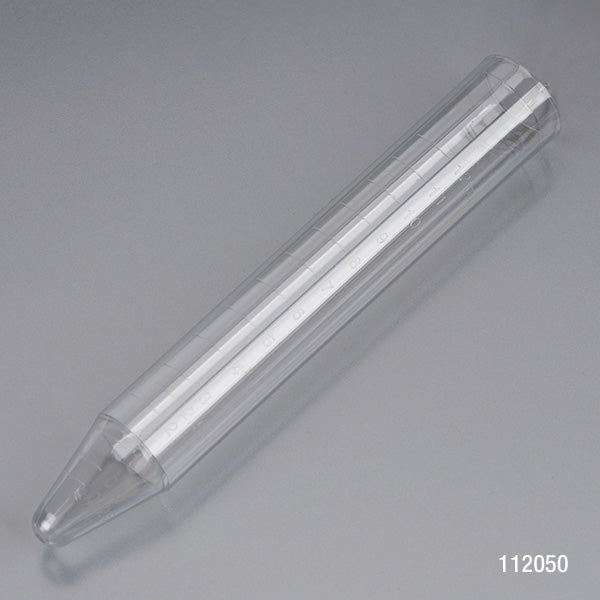 Centrifuge Tube, 12 mL, PS, Conical Bottom, Graduated, 100/bg, 10 bg/cs