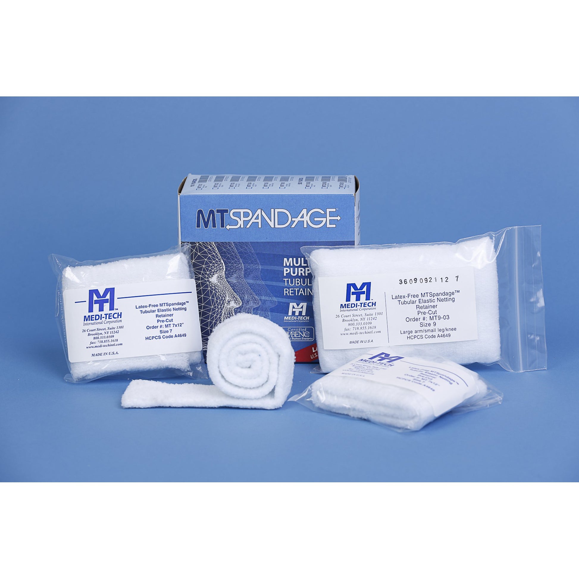 MT Spandage Tubular Retainer Net, Latex-Free, Pre-Cuts w/ Cut Outs, Chest/Abdomen/Back/Ekg/Monitoring-Average Size , Size 9, Length 20in, 50/cs