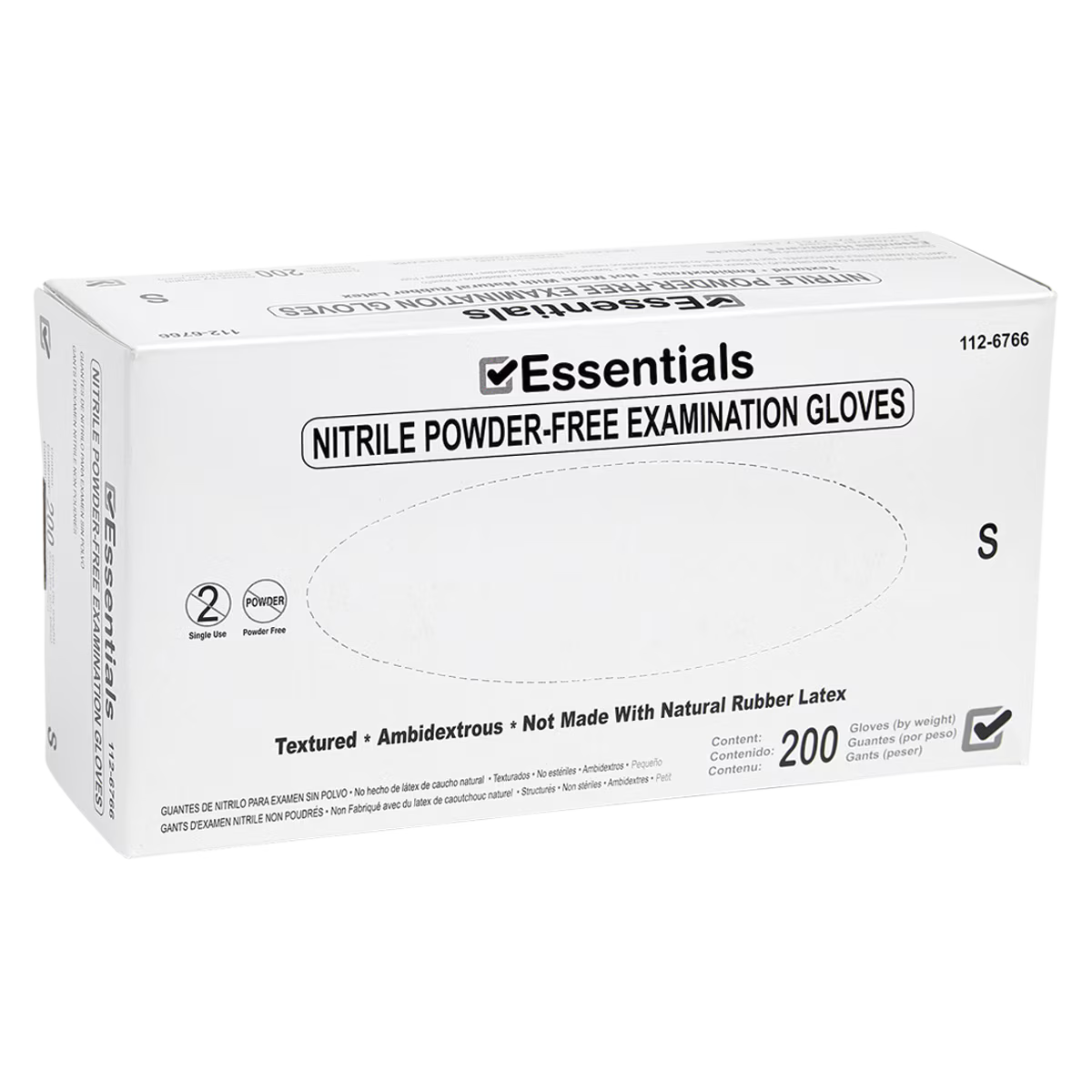 Essentials 200 Nitrile Exam Gloves Small Periwinkle Non-Sterile 200/Bx (1126766)