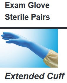 Gloves, Exam, Medium, Nitrile, Sterile, PF, Chemo Rated, Extended Cuff, Pairs, 50 pr/bx, 4 bx/cs