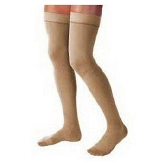 Compression Stocking, Thigh High, 30-40mmHG, Silicone Band, Small, Beige, Open Toe (Continental US Only)