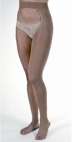 Compression Stockings, Chap Style, 20-30, Open Toe, Left/Right, Beige, X-Large (Continental US Only)