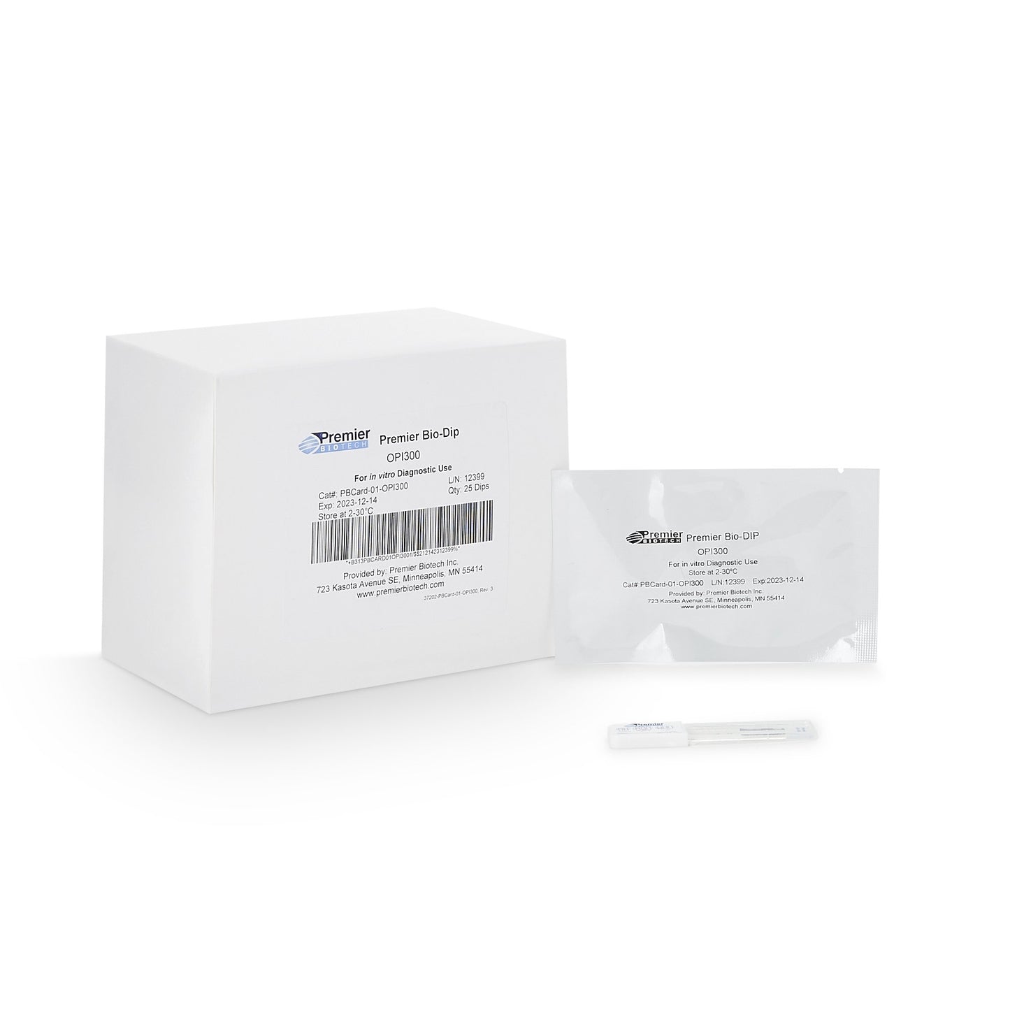 Bio-Dip Card, Single Panel: (OPI) Opiates, 300 ng/ml, 25/cs (US Only)