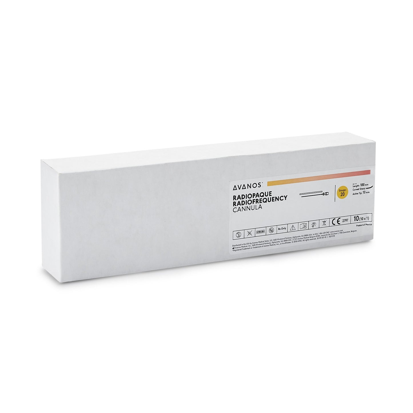 Cannula, RF Radiopaque, 20G x 145mm, 10mm Active Tip,  Straight, Sterile, 10/cs (Rx) (US Only) (Authorized Distributor Sub-Agreement Required  - See Manufacturer Details Page)