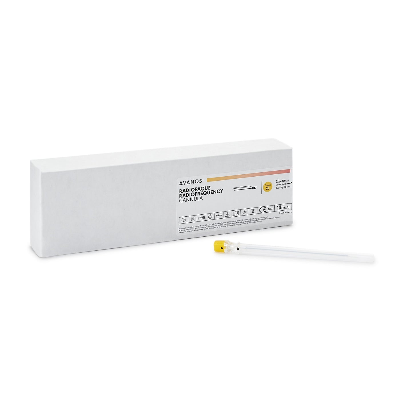 Cannula, RF Radiopaque, 18G x 100mm, 10mm Active Tip,  Straight, Sterile, 10/cs (Rx) (US Only) (Authorized Distributor Sub-Agreement Required  - See Manufacturer Details Page)