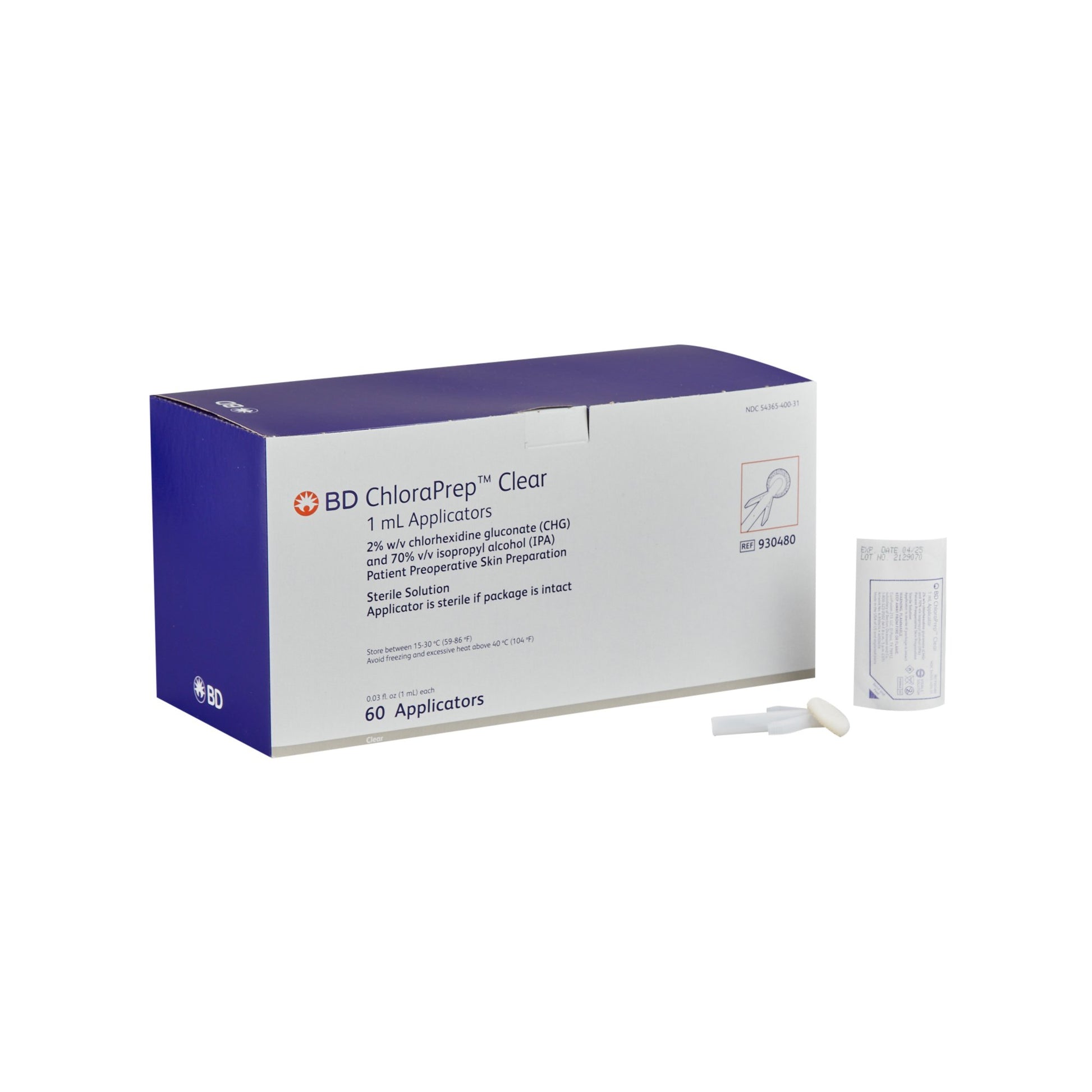 ChloraPrep Applicator, 1 ml, Clear, Sterile, 60/bx, 4 bx/cs (Temp Sensitive; Non-Returnable) (Continental US Only) (Item is considered HAZMAT and cannot ship via Air or to AK, GU, HI, MP, PR, VI) (Drop Ship Requires Pre-Approval)