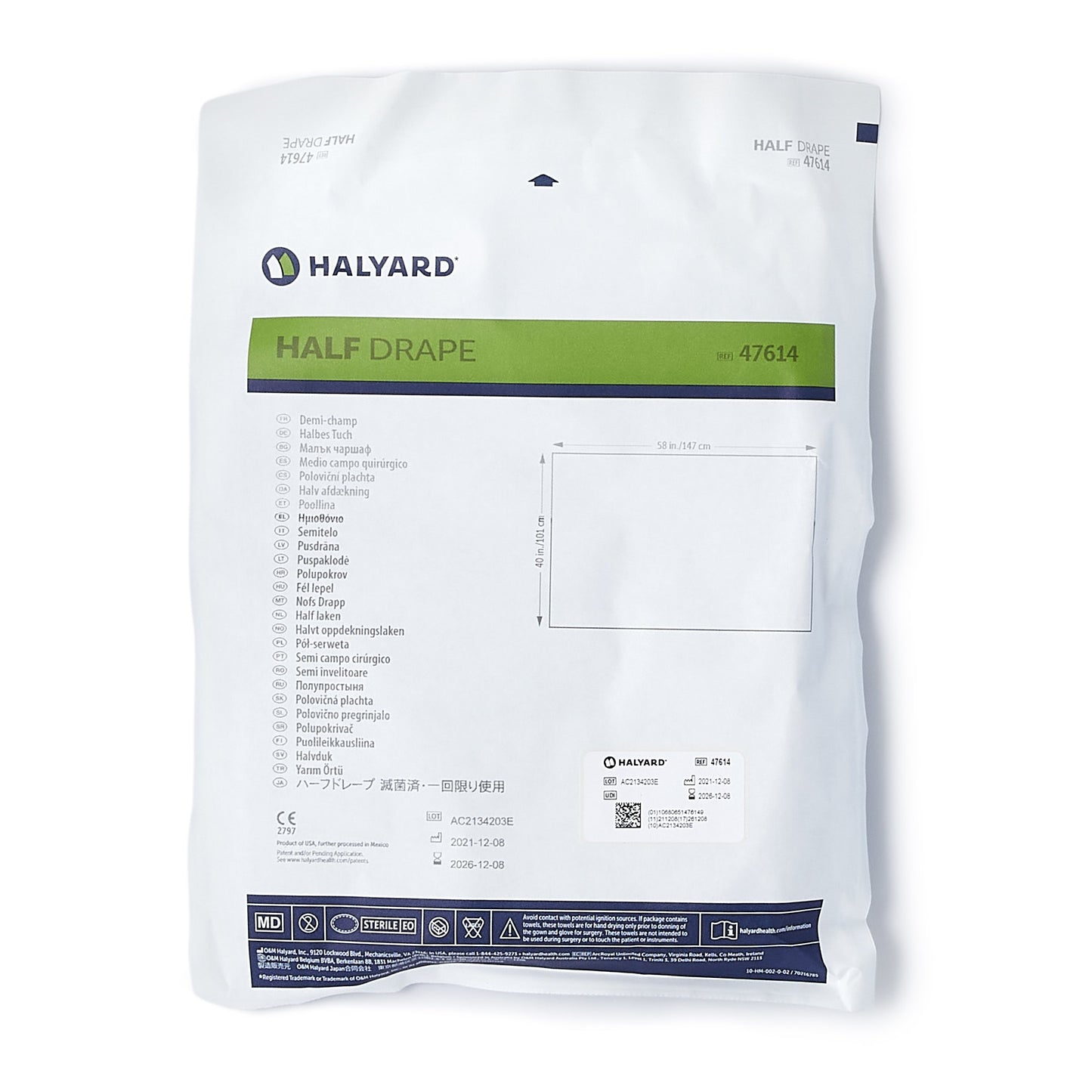 Half Drape, 40" x 58", Sterile, 60/cs (US Only)