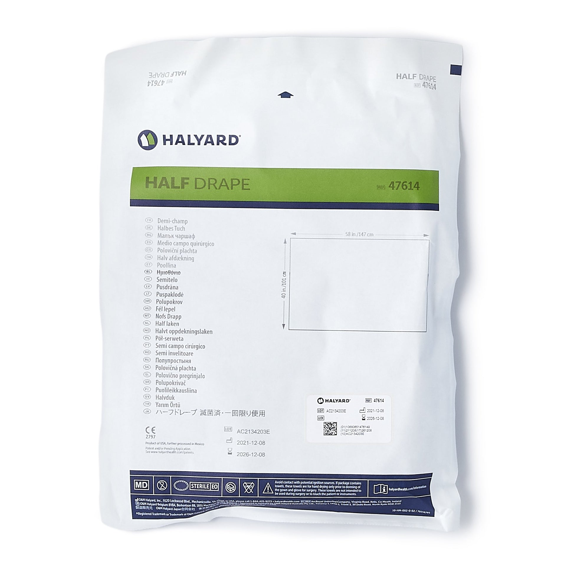 Half Drape, 40" x 58", Sterile, 60/cs (US Only)