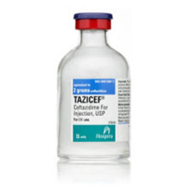 Tazicef (Ceftazidime for Injection, USP), 2 g Vial, Single Dose, Glass Fliptop Vial, 10/bx (Rx) (Item is Non-Returnable) (We must have your Wholesale Drug License on File before shipping this product) (US Only, Excluding IN and ND)
