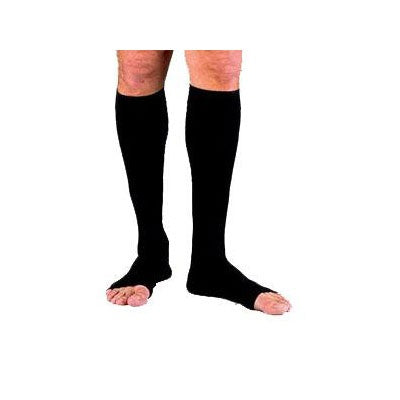 Compression Hose, Knee High, 20-30 mmHG, Open Toe, Black, Small (Continental US Only)