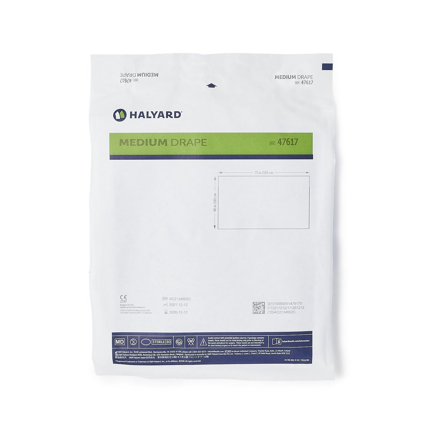 Medium Drape, 40" x 73", Sterile, 60/cs (US Only)