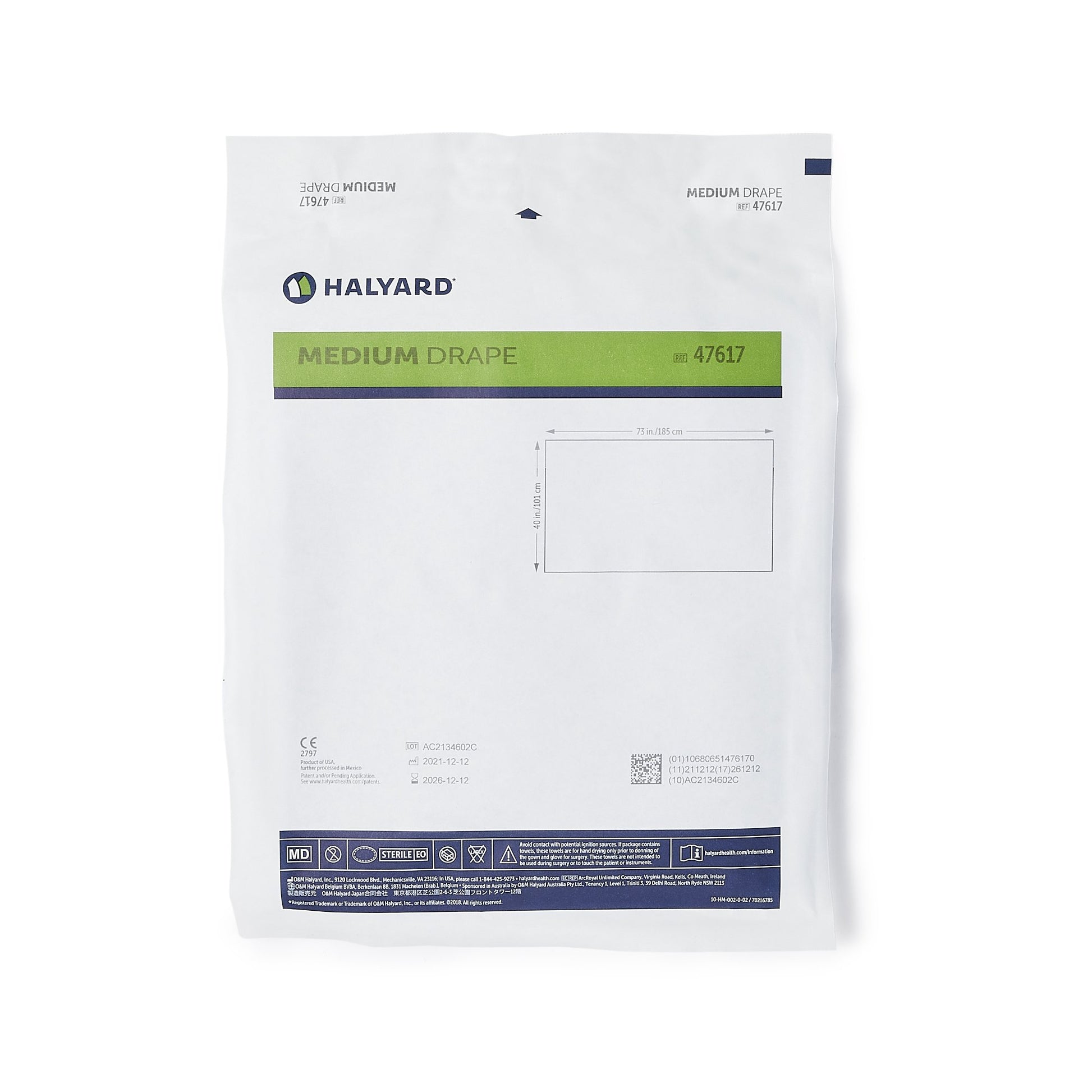 Medium Drape, 40" x 73", Sterile, 60/cs (US Only)