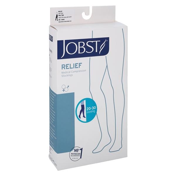Compression Stocking, Thigh Relief, 20-30mmhg, OPEN TOE Silicone, Beige, LG (Continental US Only)