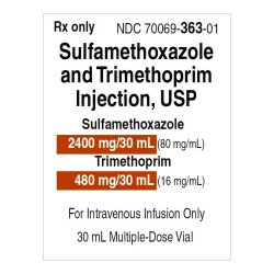 Sulfamethoxazole & Trimethoprim Injection, 80 mg/ml & 16 mg/ml, 30 ml, MDV, 1/ct (Rx) (US Only, Excluding IN and ND) (Product is Non-Returnable)