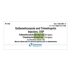 Sulfamethoxazole & Trimethoprim Injection, 80 mg/ml & 16 mg/ml, 5 ml, SDV, 10/ct (Rx) (US Only, Excluding IN and ND) (Product is Non-Returnable)