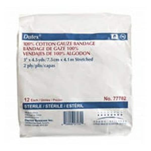 Conforming Bandage, Cotton, 2-Ply, 3" x 4.1 yds, Sterile, 12/slv, 8 slv/cs (96/cs)