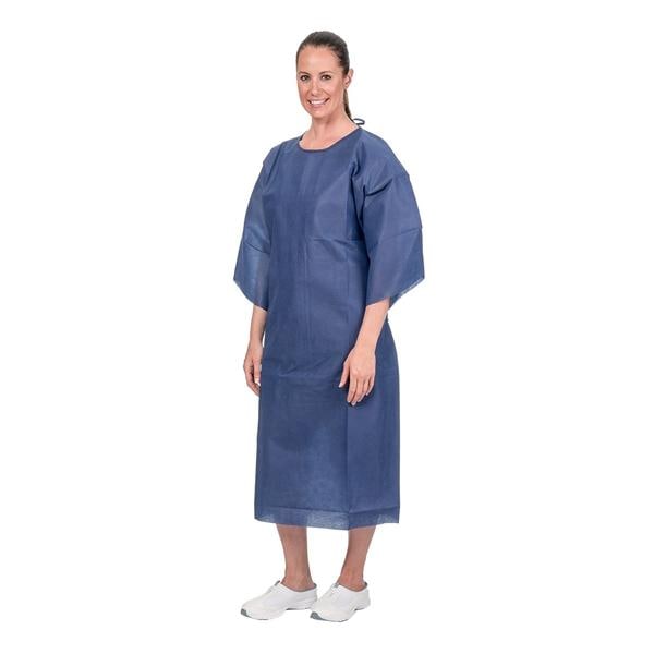 Gown, Patient, Full Back, 3/4 Sleeve, Dark Blue, Universal, 100/cs