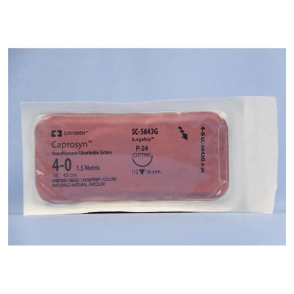 Suture, Premium Reverse Cutting, Size 4-0, Undyed, 18", Needle P-24, _ Circle, 1 dz/bx (Continental US Only)