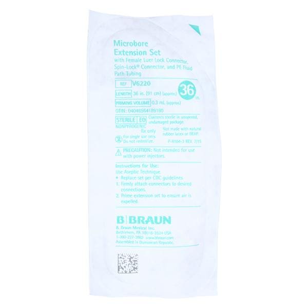 Microbore Extension Set, PVC-Free Syringe Pump Fluid Path, 0.02" ID, Female Luer Lock, Distal Male Luer Lock, Polyethylene Lined, 0.3mL Priming Volume, 36"L, No DEHP, 50/cs (Rx) (Item is Non-Returnable) (Continental US+HI Only, Excluding IN and ND)