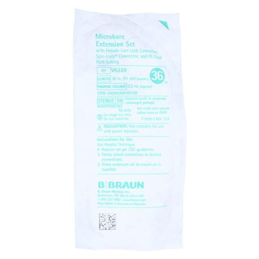 Microbore Extension Set, PVC-Free Syringe Pump Fluid Path, 0.02" ID, Female Luer Lock, Distal Male Luer Lock, Polyethylene Lined, 0.3mL Priming Volume, 36"L, No DEHP, 50/cs (Rx) (Item is Non-Returnable) (Continental US+HI Only, Excluding IN and ND)