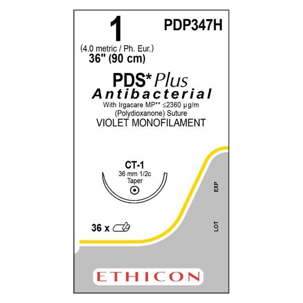 Suture, Taper Point, Size 1, 36", Violet Monofilament, Needle CT-1, _ Circle, 3 dz/bx (Continental US Only)