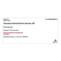 Vancomycin Hydrochloride for Injection, USP, 1 g Vial, Single Dose, Glass Fliptop Vial, 10/bx (Rx) (Item is Non-Returnable) (We must have your Wholesale Drug License on File before shipping this product) (US Only, Excluding IN and ND)