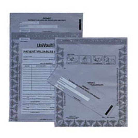 Bag, Patient Valuables, 9" x 12",  Tamper Evident with Permananent Adhesive Closure, Opague Gray/Blue, 100/pkm 10 pk/cs