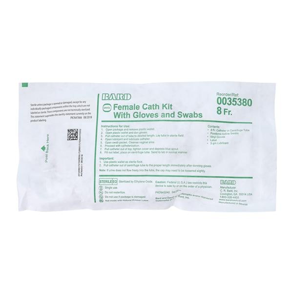 Female Catheter Kit with Rigid Catheter, Gloves, Swabs & Label, 100/cs (US Only)