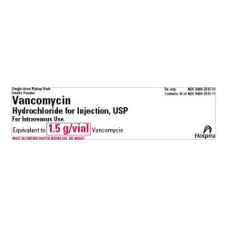 Vancomycin Hydrochloride for Injection, USP, 1.5 g Vial, Single Dose, Glass Fliptop Vial, 10/bx (Rx) (Item is Non-Returnable) (We must have your Wholesale Drug License on File before shipping this product) (US Only, Excluding IN and ND)