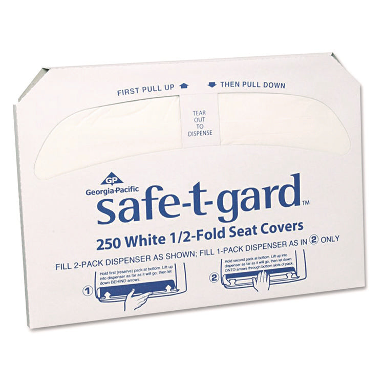 Seat Covers, Safe T-Guard 1/2 Fold, 250/pkg, 20pkg/cs