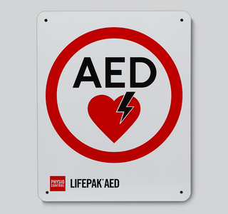 AED Wall Sign, Traditional, Without Logo, T-Mount, 8" x 10" (Distributor Agreement Required - See Manufacturer Details Page)