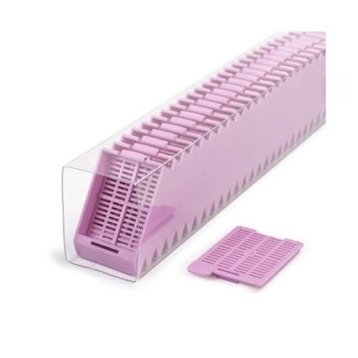 Swingsette Tissue Cassette, Quickload Sleeve, 45 Angle, Acetal, Lilac, Bulk, 750/cs