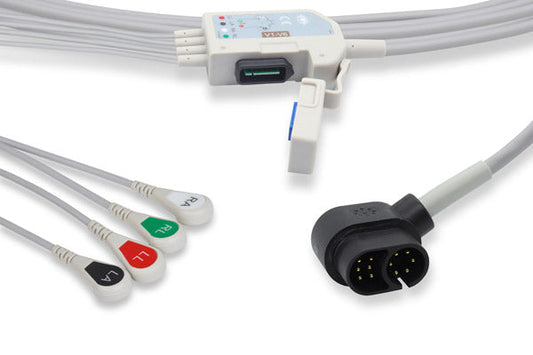 Direct-Connect ECG Cable, 4 Leads, Snap, AHA, Zoll Compatible (DROP SHIP ONLY) (Freight Terms are Prepaid & Added to Invoice - Contact Vendor for Specifics)