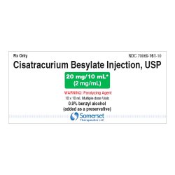 Cisatracurium Besylate Injection, USP, 2mg/ml, 10 ml, MDV, 10/ct (Must Be Refrigerated) (Rx) (US Only, Excluding IN and ND) (Product is Non-Returnable)