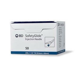 SafetyGlide Needle, 23G x 1.5", Thin Wall, Non-Sterile, Bulk, 1800/cs (Continental US Only) (Drop Ship Requires Pre-Approval)