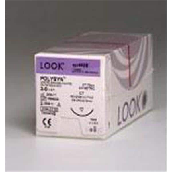 Polyglycolic Acid Suture, Violet Braided, Taper Point, Size 1, 36"/90cm, 40mm, 1/2 Circle, 12/bx