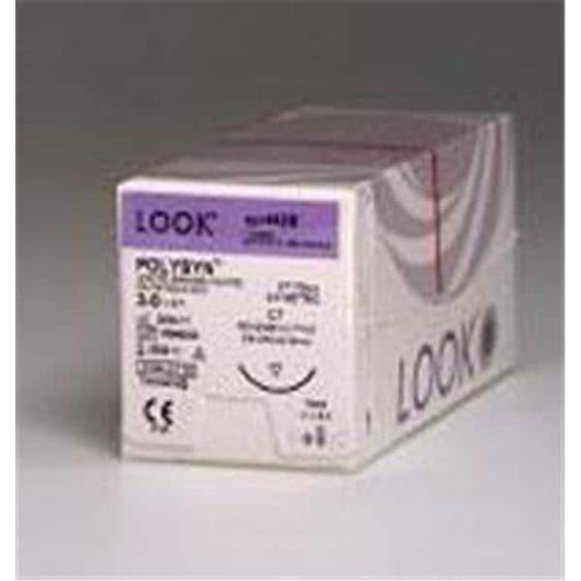 Polyglycolic Acid Suture, Violet Braided, Taper Point, Size 1, 36"/90cm, 40mm, 1/2 Circle, 12/bx