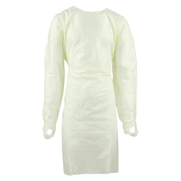 Over-the-Head Isolation Gown, SMS, with Elastic/Thumbhook Wrist, Yellow, X-Large, 10/pk, 10 pk/cs (Continental US Only) (On Vendor Allocation - Availibility May Be Limited)