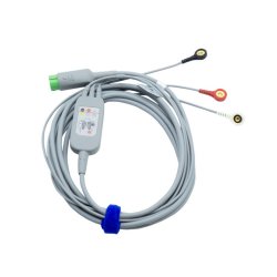 ECG Cable, 3-Lead, Snap, ESU, AHA, 3.4m, Reusable (DROP SHIP ONLY)(Not Available For Sale into Canada)