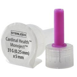 Monoject Pen Needle, 31G x 5mm, Purple, 100/bx, 24 bx/cs (Continental US Only)