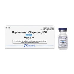 Ropivacaine, 2 mg/ml, 10 ml, 25/bx (Rx) (US Only, Excluding IN and ND) (Product is Non-Returnable)
