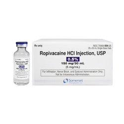 Ropivacaine Hydrochloride Injection USP, 0.5% (5 mg/ml) 30ml Fill, 25/bx (Rx) (US Only, Excluding IN and ND) (Product is Non-Returnable)